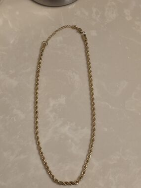 Gold Rope Chain Choker Length Necklace - Elegant Women’s Jewelry